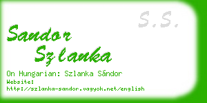 sandor szlanka business card
